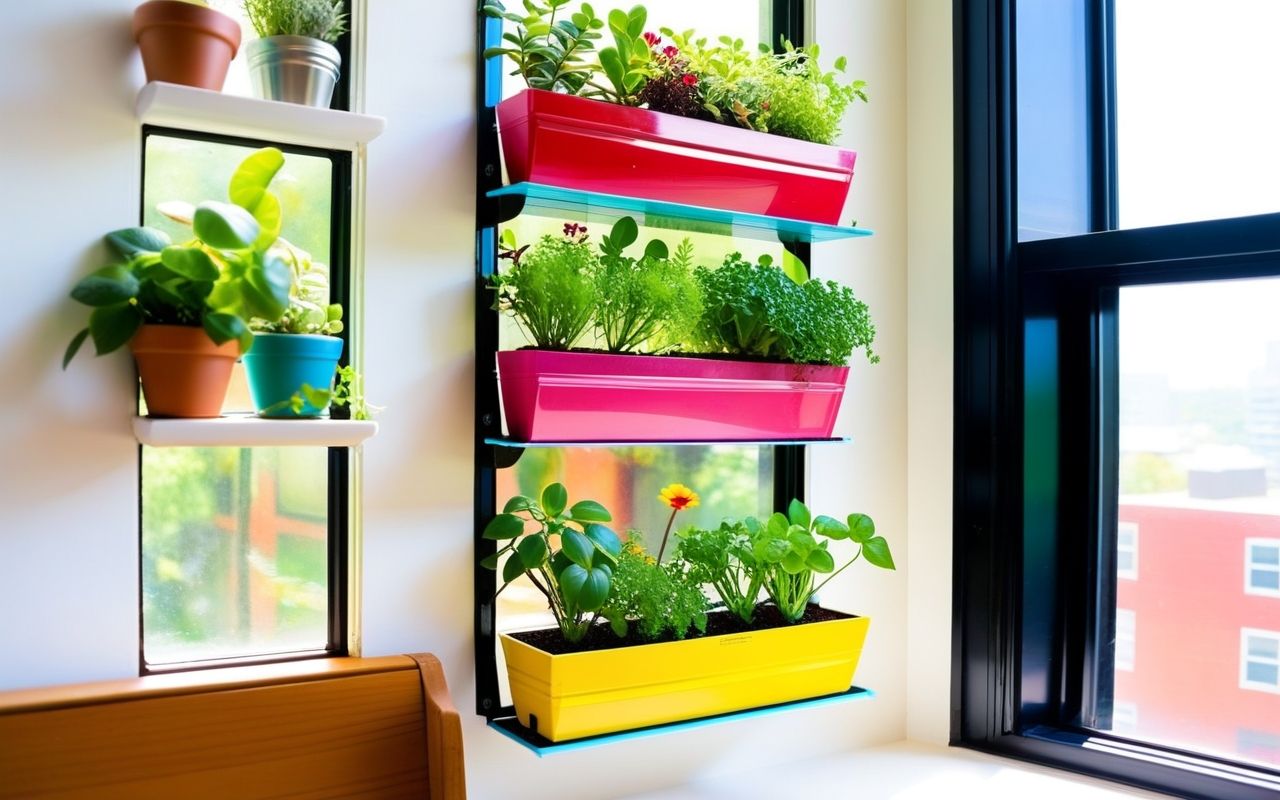 Вертикальные мини-сады на подоконнике из отработанных материалов для круглогодичной зелени